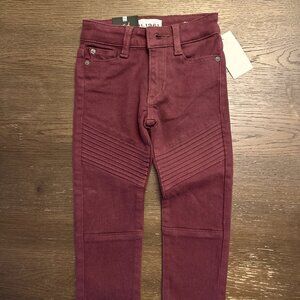 DL1961 girls CHLOE MOTO jeans in dark red